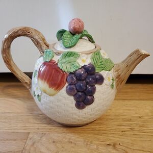 Fitz & Floyd Fruit Flair Teapot High Tea 1980s Vintage